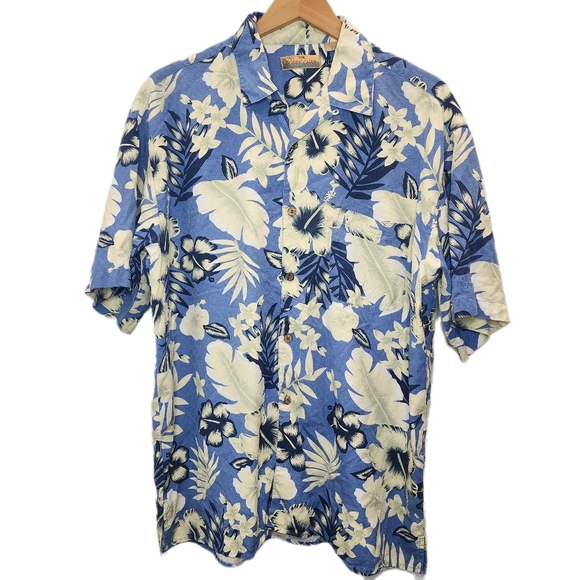 Bobby Chan Other - Bobby Chan Mens XL Blue & Yellow Floral Hawaiian Button Up Shirt